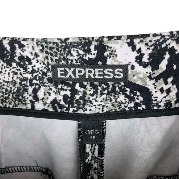 Express Pants Skinny High Rise Snakeskin Black White Pattern Women's 4 - Picture 5 of 10